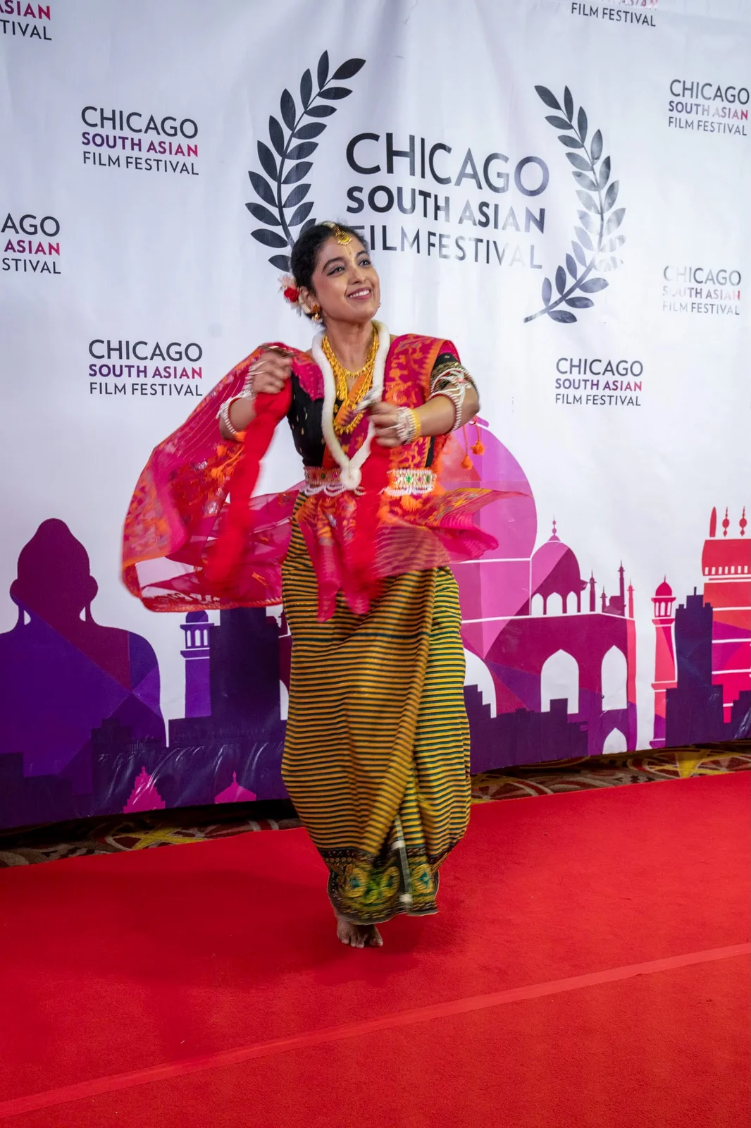 Chicago South Asian Film Festival 2026 - Surekha performed Manipuri at the opening night of the Chicago South Asian Film Festival 2026, where the BAFTA-winning film Boong was screened. These moments include Surekha with the film’s director, Lakshmipriya Devi.